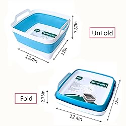 FOSJGO Dish Basin Collapsible with Drain Plug Carry
