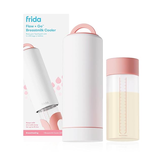 FRIDA MOM FLOW + GO BREASTMILK COOLER BOTTLE,...