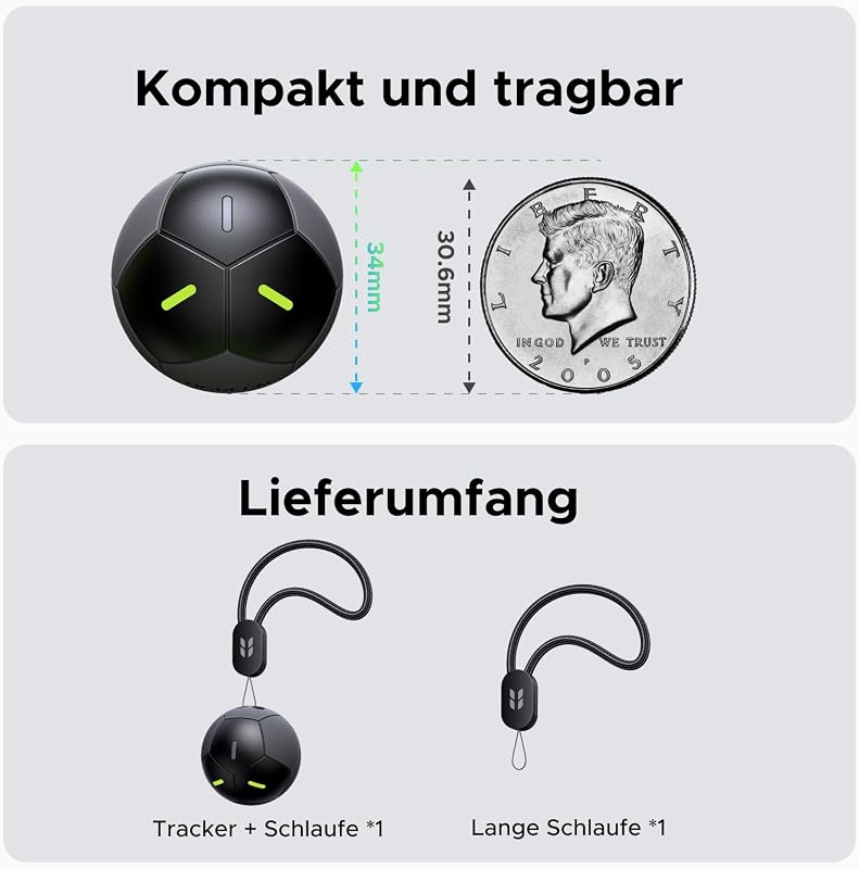 FineTrack Duo 2 Fußball Tracker kompatibel mit iOS & Android