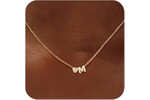 SCTHCS Gold Initial Necklaces for Women 14K Gold Plated Heart Charm Letter A-Z Pendant Dainty Necklace Trendy Heart Necklaces for Women Birthday Christmas Gifts Jewelry for Women