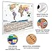 Julio's Adventures Scratch off World Map Poster INCLUDES Complete Accessories Set & All Country Flags - Detailed White & Gold Travel Tracker Deluxe Edition Traveler Gift Set - Premium Wall Canvas