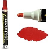 Competitive Advantage Enamel Paint Markers MPD-15 | RED - 1 Pack | Permanent Marks on Metal, Glass, Rubber, Plastic &amp; more, Waterproof UV Resistant