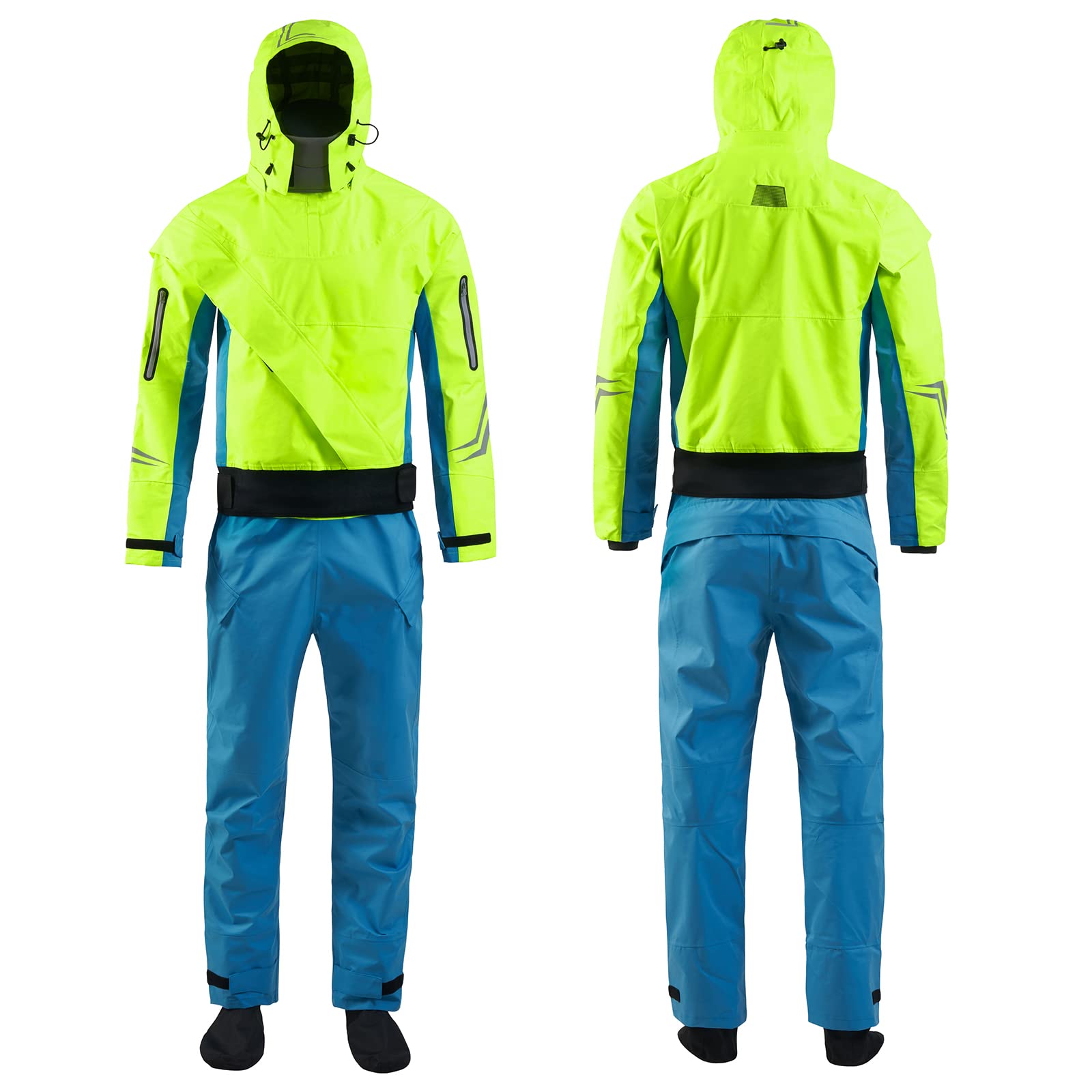 Photo 1 of PKEDW Women's Hooded Dry Suits for Cold Water Kayaking & Whitewater Paddling - Waterproof & Lightweight (Green, Large)