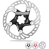 BUCKLOS IIIPRO 140/160/180/203mm Floating Bike Disc Brake Rotor with 6-Bolt | Stainless steel bicycle disc brakes rotors, 44mm hole spacing, Fits mountain road bike, ebike, scooter, fat bike(Black)