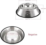 SUOXU Stainless Steel Small Dog Bowls Set of 2 with Non-Slip Rubber Base, 350 ml view 2