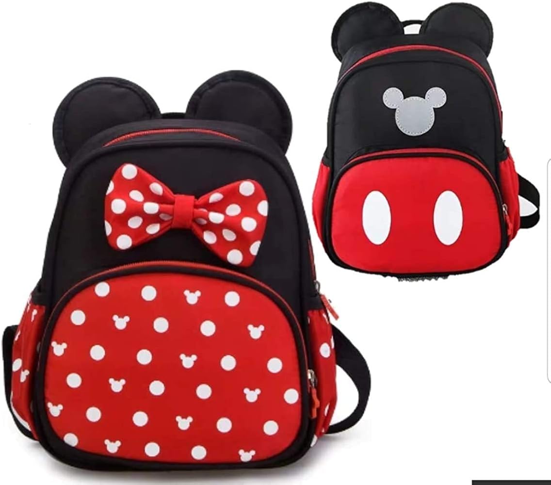 Amazon Co Jp Disney ディズニー ミッキー ミニー ミニーちゃん 男の子 女の子 子供用 バッグ アイテム ベビー キッズ ジュニア 子供 こども ハロウィン クリスマス ドット柄 可愛い キャンバス 生地 サイズ 通園 通学 お出かけ リュック ミッキータイプ 服