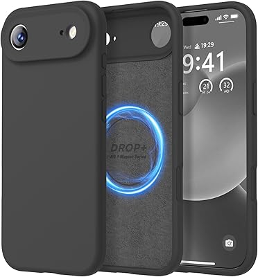 LOVE 3000 Designed for iPhone Air Case, Premium Silicone [Compatible with Magsafe][Soft Anti-Scratch Microfiber Lining] Shockproof Protective Phone Case for Men Women 6.5", Black