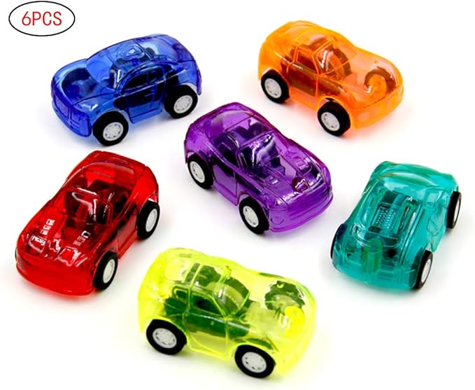 Wilk 6pcs Mini Pull Back and Let Go Fast Racing Car 2" Assorted Colors