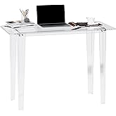 Acryve Acrylic Desk - Clear Acrylic Table, Modern Home Office Study Table, Extended Surface Multi-Purpose Console, Sturdy Lig