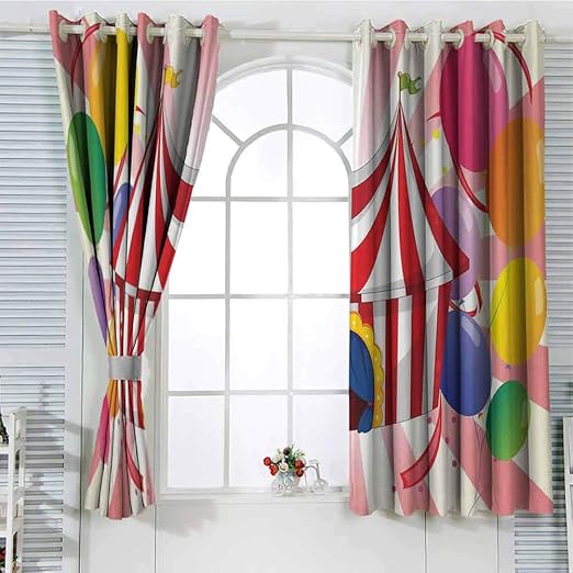 Amazon Com Cecilia Belle Circus Decor Grommet Curtains 63 Inches