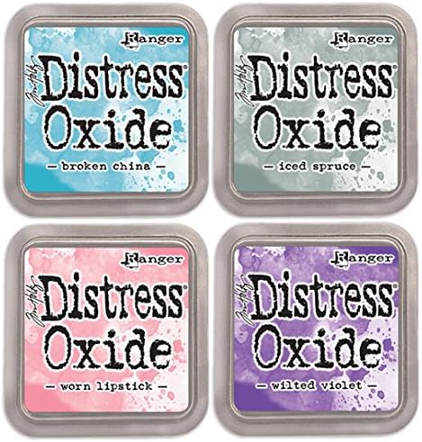 SPECIAL BUNDLE: Ranger Tim Holtz Distress Oxide Ink Pad 4 Pack - Broken+Iced+Wilted+Worn (A3)