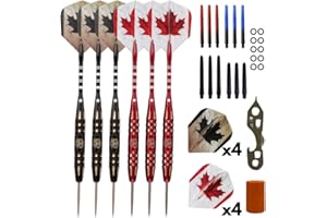 SHOT TAKER CO. EST. 2017 Steel Tip Darts Set - Professional Darts Steel Tip for Dartboard - Includes Brass Barrels + Plastic 