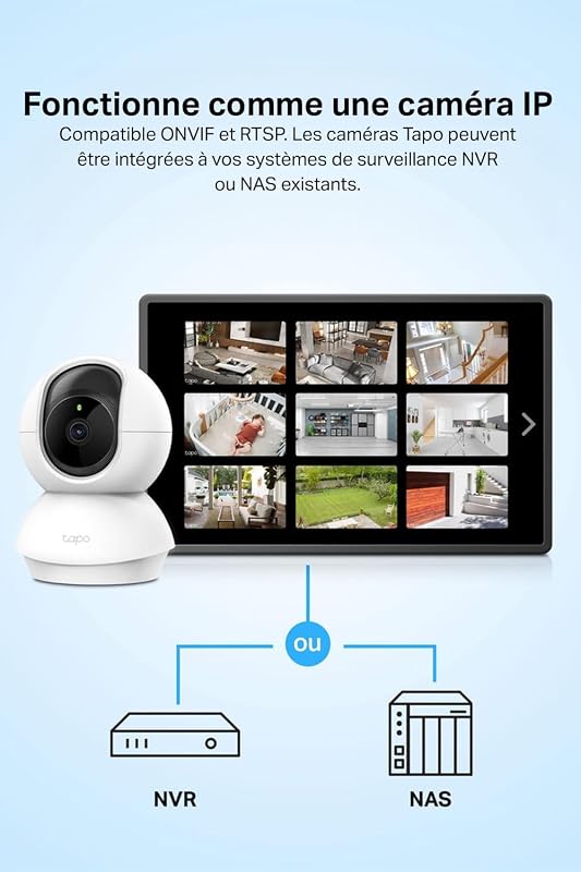 1080P Camera Interieur WiFi 360° Connectée Lot de 2,C200P2