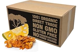 Mavuno Harvest Jackfruit Dried Fruit Snacks | Unsweetened Organic Dried Jackfruit Chips | Gluten Free Healthy Snacks for Kids and Adults | Vegan, Non GMO, Direct Trade | Bulk 10 Pounds