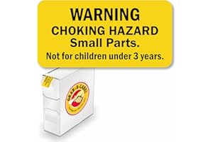MYSAFETYLABELS SmartSign "Warning Choking Hazard Small Parts. Not for Children Under 3 Years" Labels - Pack of 750 Labels in a Dispenser Box | 0.5" x 1" Semi-Gloss Paper with Permanent Adhesive