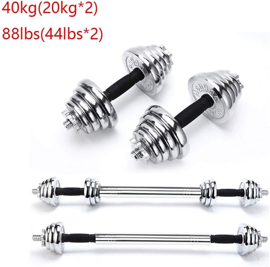 Yyqx Dumbbell 2pcs Electroplated Dumbbells Set Weight Lifting Fitness Dumbbell Barbell Dual Purpose Sets Sports Training Gym Home Dumbbells (Size : 40kg)