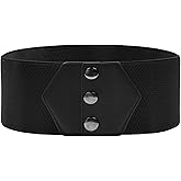 GRACE KARIN Women's Snap-Button Corset Belt Wide Elastic Belts for Dress Stretchy Waistband