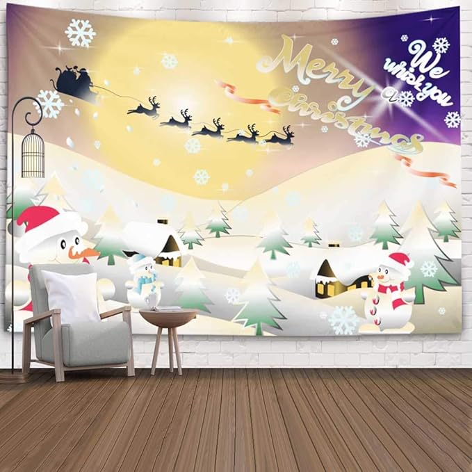 Tapiz de Navidad, Home Tema de Navidad Tapiz para colgar en la pared
