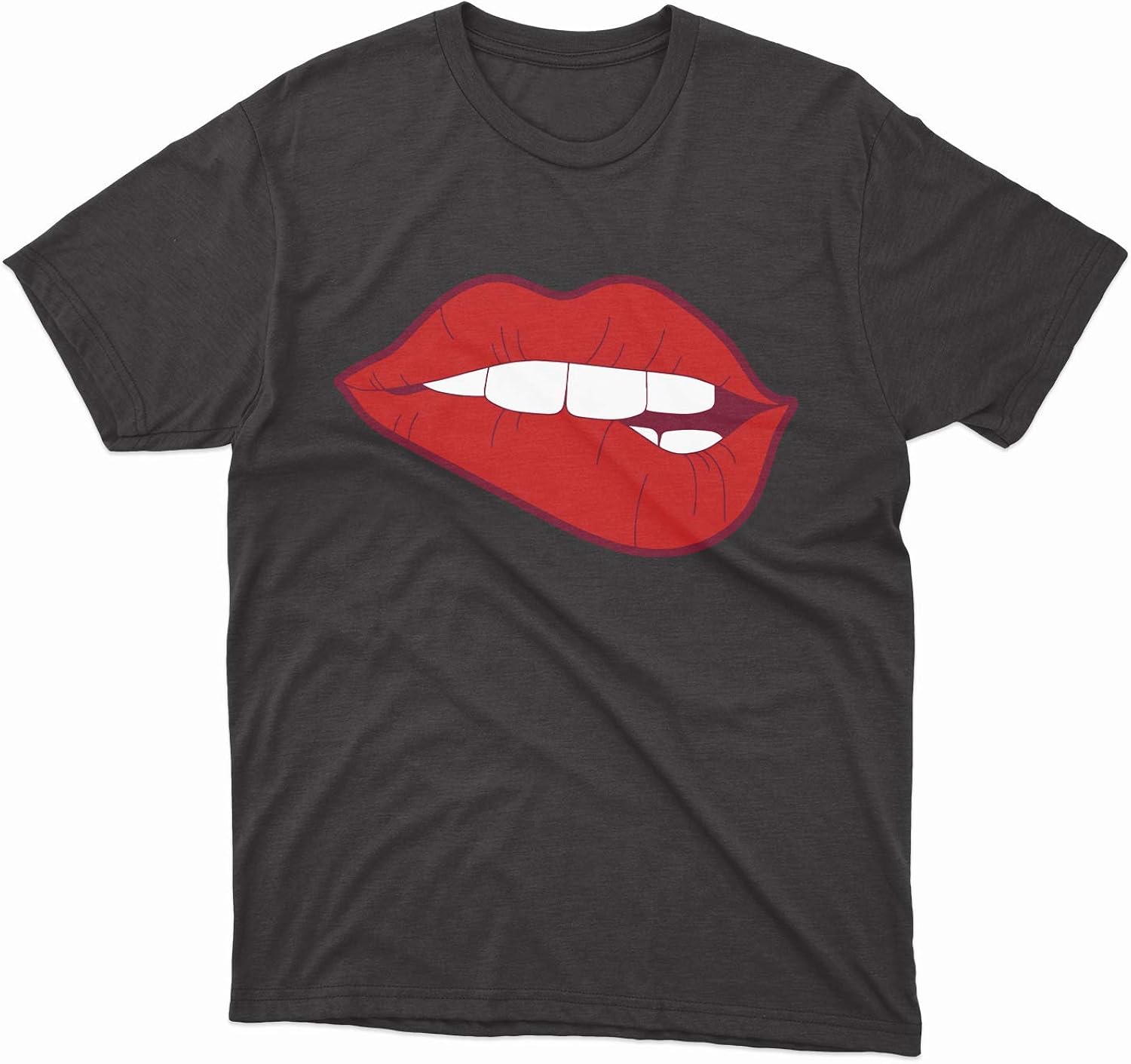 Red Lips Biting TShirt Men's Women's TShirt Unisex T
