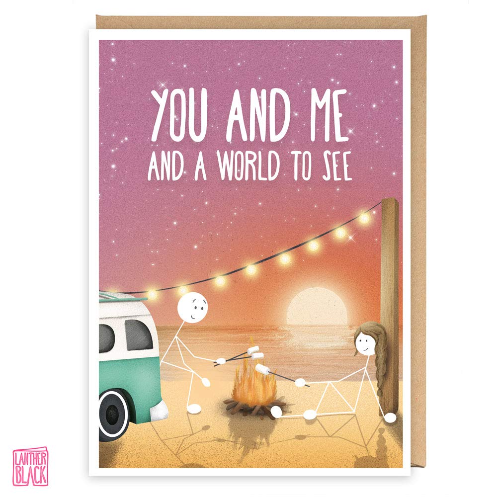 Anniversario Avventura Fidanzata Biglietto Di Auguri Di Compleanno Per Moglie San Valentino Vanlife Compleanno Coppia Obiettivi Marito Fidanzato You And Me And A World To See Viaggio Scuola E Materiale Didattico Biglietti