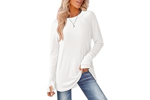 GKBK Womens Long Sleeve Tops Crew Neck T Shirts for Women Tunic Tops with Thumb Holes Fall Outfits for Women 2025