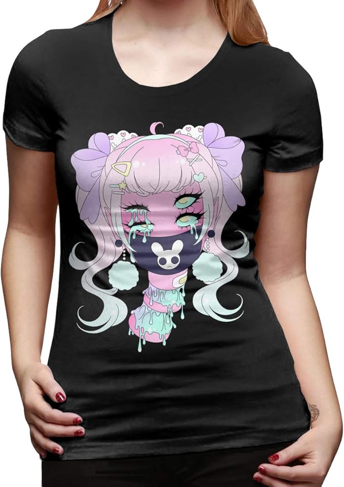 Vanjar Candy Gore Creepy Cute, Pastel Art Women Short Sleeve Crewneck