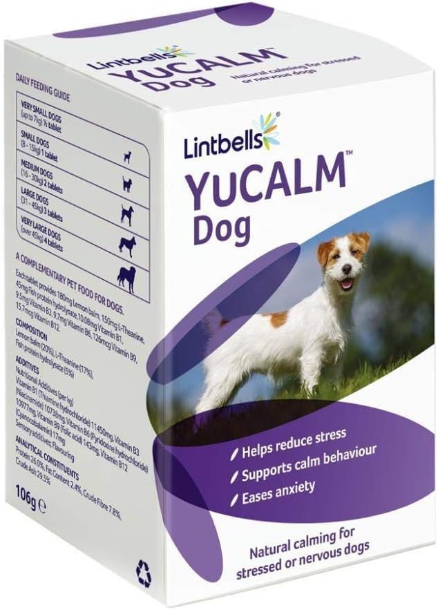 Lintbells YuCALM Dog Calming Supplement for Dogs who are Stressed or Nervous, All Ages and
