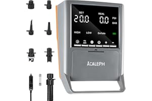 ACALEPH 20PSI Paddleboard SUP Pump, High Pressure&Dual Stage Electric SUP Air Pump, Auto Off,Inflation/Deflation Function,12V DC Car Connector for Inflatable Stand Up Paddle Board,Boat,Kayak,Tent