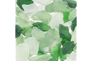 Ausluru 5LB Frosted Sea Glass Vase fillers Crushed Glass, Sea Glass Decor Ideal for Christmas DIY Craft, Aquarium Gravels, Home Decor Crushed Sea Glass Pieces for Beach Wedding, 0.7-3Inch Green Mixed