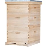 BEEINN Bee Hive Boxes 10 Frame Langstroth Beehive,Complete Beehive Kit Includes 2 Deep Brood Bee Hives Box, 1 Medium Super Bee Box with Beehive Frames and Foundation