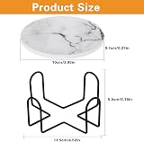 STAR POINT Marble Style Ceramic Coasters Set of 6 with Cork Base Holder 4 Inch view 5