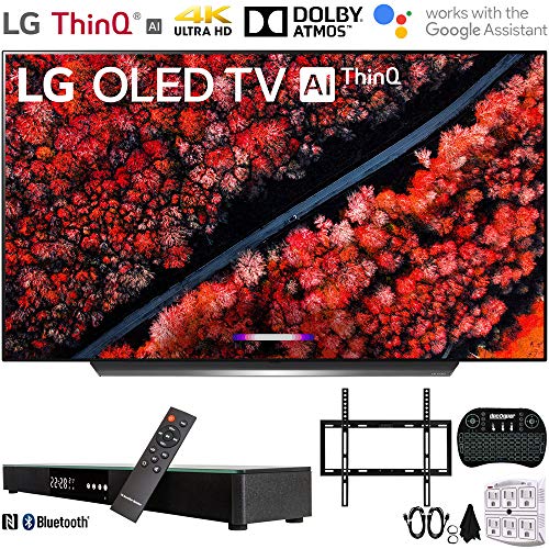 LG OLED65C9PUA 65″ C9 4K HDR Smart OLED TV w/ AI ThinQ (2019) w/ Soundbar Bundle Includes, Deco Gear Home Theater Surround Sound 31″ Soundbar, Flat Wall Mount Kit for 45-90 inch TVs and More