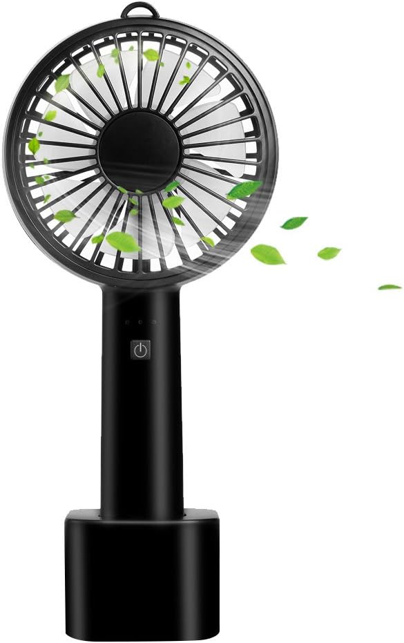ifecco Mini Handheld Fan, Portable Mini Fan with Build-in 2600mAh USB Rechargeable Fan for Outdoor Room Office Household Traveling (Black)