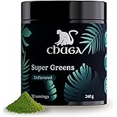 Chuga's Super Greens Powder – Organic Superfood Blend with Greens, Fruits & Probiotics – Boosts Energy, Detox, and Digestion – Vegan, Non-GMO, Gluten-Free, Keto Friendly - 30 Servings
