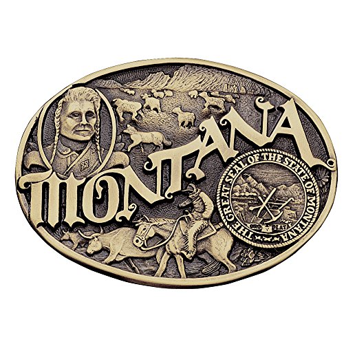 Montana Silversmiths Montana State Heritage Attitude Buckle (60811MTC)
