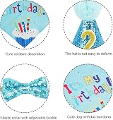 WOVTE Dog Birthday Set Hat Bandana Bow Tie Banner Blue Flags Birthday view 6