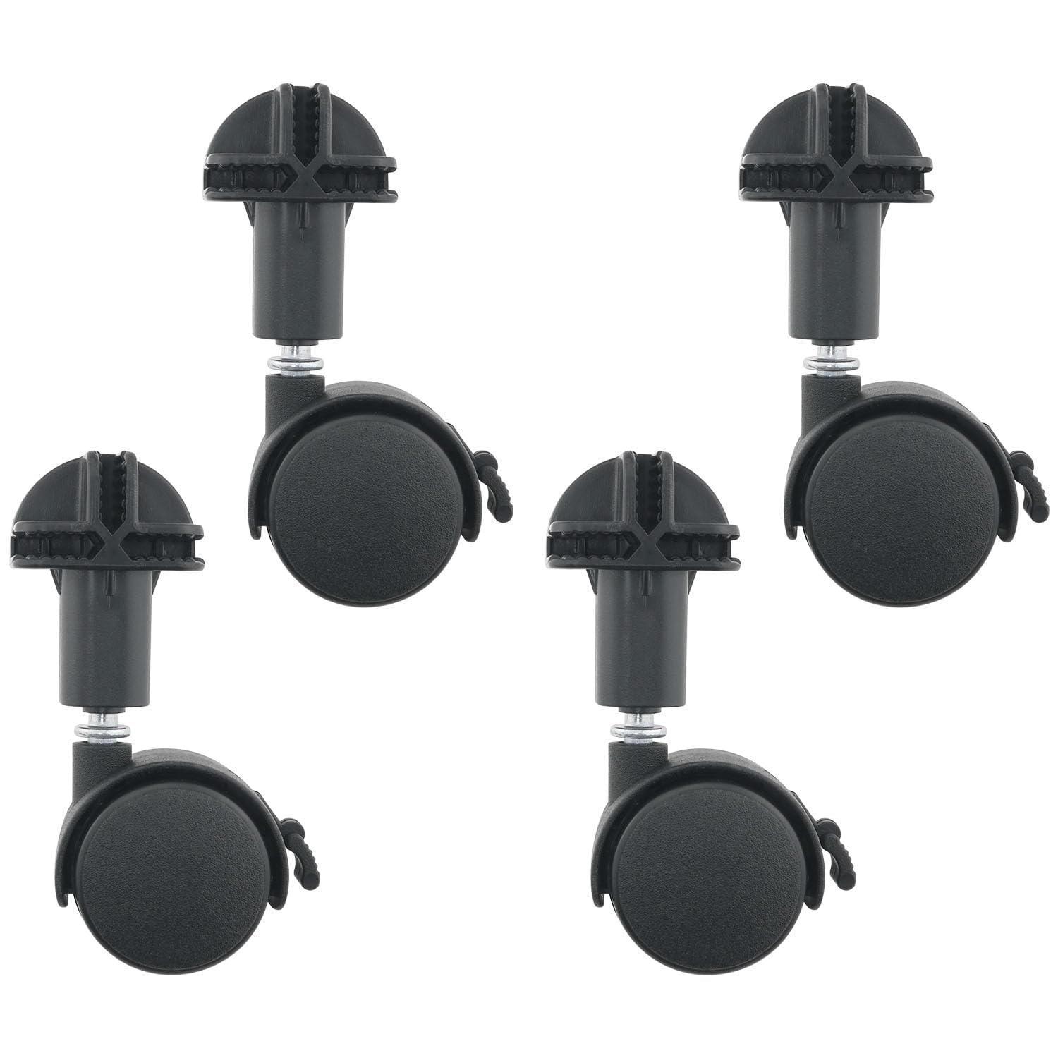 Photo 1 of 360 Degree Black Caster Wheels 4 Pcs Cat Cage Casters Spinner Wheels Smooth Plastic Rolling Wheel Replacement Silent Casters Swivel for Pet Cages, Suitcase, Luggage, Shopping Carts & Furniture