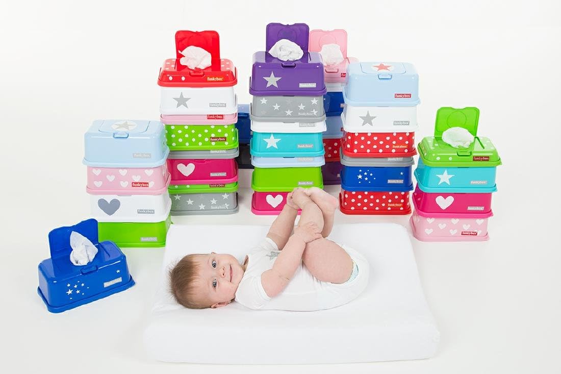funkybox – Caja para toallitas decorado con corazones, color rosa: Amazon.es: Bebé