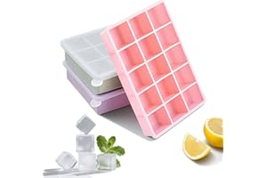Silicone Ice Cube Trays with Lids,3 Packs 45 Ice Cubes，BPA-Free Reusable Ice Cube Molds for DIY Cold Drinks (Small Ice Cubes,