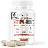 Alex Jones Naturals Methyl Drive Vitamin B Methylated Complex Formula – Mitochondrial Support Supplement w/ CoQ10, PQQ Supplement, Magnesium, B Methylated Complex & BioPerine – 60 Capsules