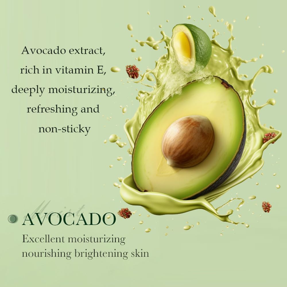 Avocado Skincare Sets, 6pcs Skin Care Gift Set with Lip Balm, Toner, Lotion, Face Serum, Eye Cream For Hydrating Skin, Anti-Aging Skin For Women Teen Girls (Extra Large, 6, Count)