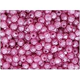 BeadTin Mauve Pearl 6mm Faceted Round Plastic Craft Beads (600pcs)