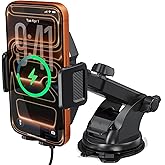 Esoulk Wireless Car Charger Phone Mount, 15W Fast Charging Car Mount Charger with Auto Clamping, Car Charger Phone Holder for iPhone, Wireless Charger Car Mount for Dashboard & Windshield
