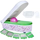 LHS Vegetable Chopper, Pro Onion Chopper Slicer Dicer Cutter - Cheese & Veggie Chopper - Food Chopper Dicer with 5 Blades (Gr