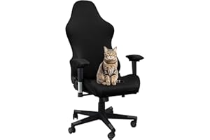 BIETYONE Gaming Chair Covers,Stretchable Computer Chair Cover,Ergonomic Office Chair Cover,for Anti Cat Scratch Protection of Computer Gamer Chair Slipcovers,Racing Chair Covers (Only Covers,Black)