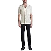 Karl Lagerfeld Mens Shirt Collar Knit Shirt Short Sleeve Top