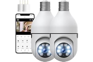 Topiacam 2PACK Light Socket Security Cameras Wireless Indoor/Outdoor Light Bulb Security Camera,Light Camera Outdoor with Col