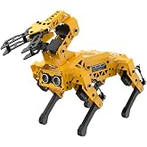 AI Vision &amp; Voice Interaction Smart Robot Dog for Arduino Scratch Python with Robotic Arm Self-Balancing Target Recognize/Tracking Bionic Quadruped Programming STEM Education Robot Kit, MechDog Pro