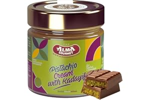 ALMA GOURMET Dubai Chocolate Pistachio Cream with Kadayif – Pre-Mixed Filling with Italian Pistachio Cream & Crispy Kadayif – Ideal for Dubai Chocolate-Inspired Desserts – 7.05oz (200g)