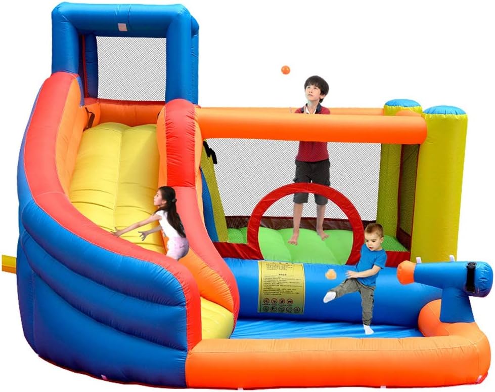 Bouncy Castles Sports Toys Home Children's Inflatable Park Kindergarten Playground Outdoor Children's Slide Indoor Bounce Bed Toy Folding Trampoline (Color : Color, Size : 280 * 320 * 210cm)